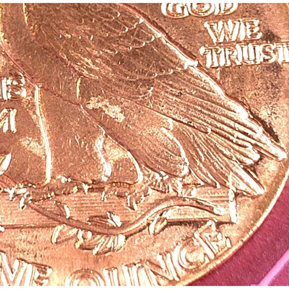 1 oz .999 Fine Copper Round  Incuse Indian Chief 1911 Standing Eagle Design - Picture 2 of 8